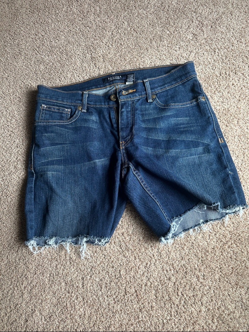 Sonoma Indigo Frayed Hem Denim Cutoff Shorts